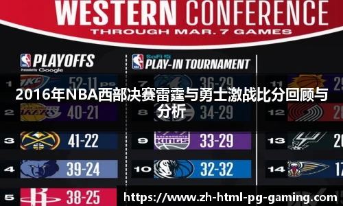 2016年NBA西部决赛雷霆与勇士激战比分回顾与分析